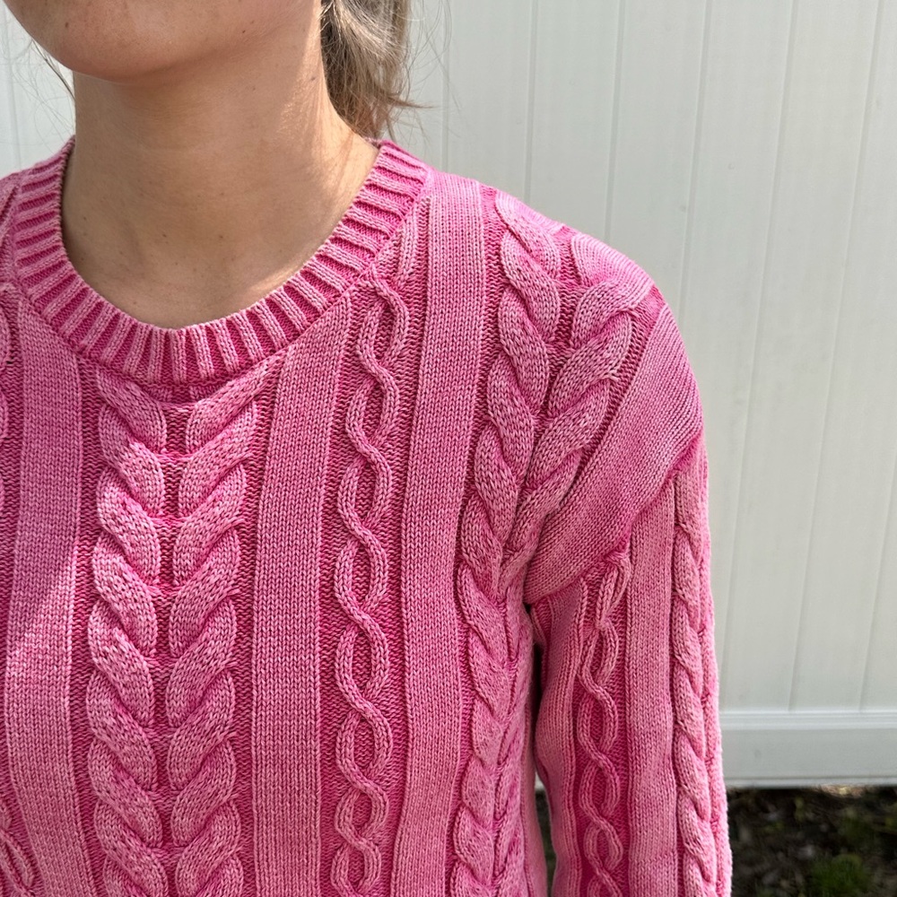 Pink Cable Knit Sweater - Picture 2 of 4